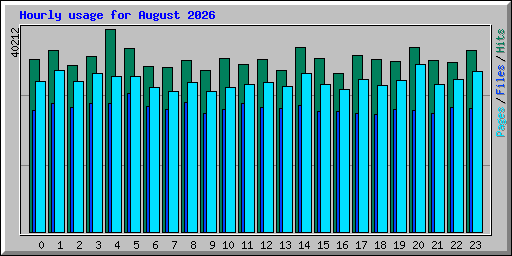 Hourly usage for August 2026